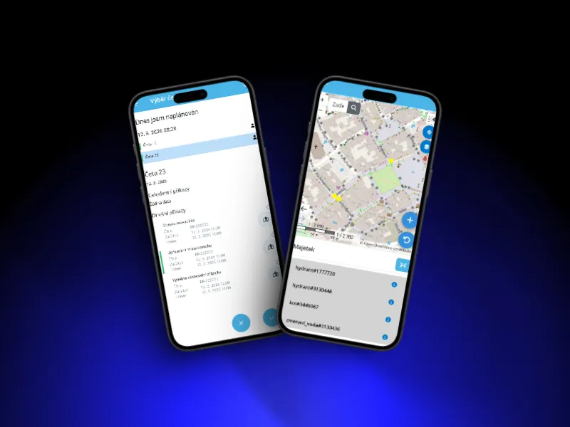Přehled obrazovek mobilního klienta PRIS pro práci v terénu